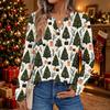 Women's Christmas Print Long Sleeve Shirt Elegant Casual Holiday Top