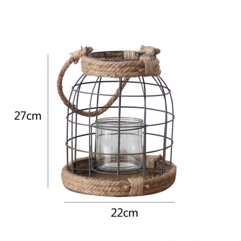 Vintage Old Candle Holders Decorative Ornaments Hanging Portable Glass Candle Holders Industrial Style