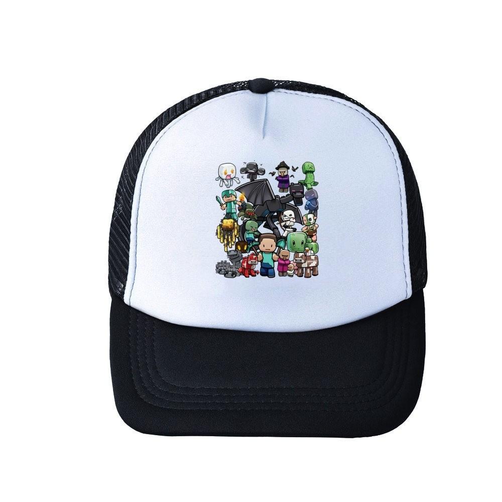 Minecraft Pattern Print Baseball Cap Outdoor Sun Protection Breathable Gift Hat