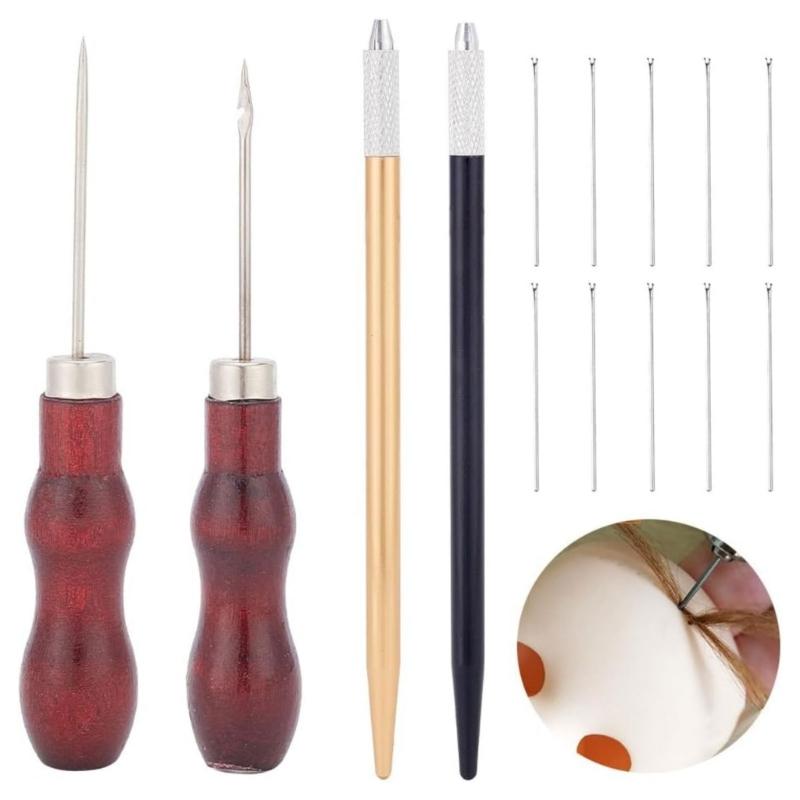 Creative Doll Hair Restoration Set With Wooden Handle And Metal Needle For Custom Hairstyles