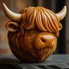 Yousheng Highland Cow Stone Resin Highland Cow Head Ornament Decorative Scottish Cow Collectible for Home Office Farmhouse Desk Shelf Decoration