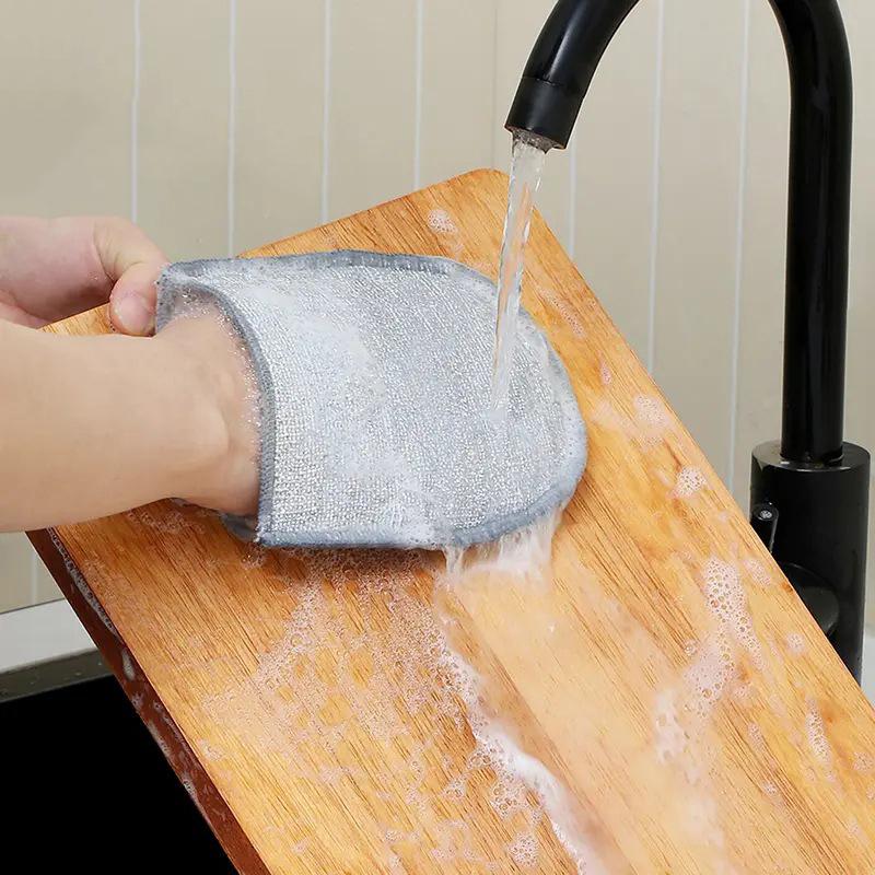 1 Pcs Dishwashing Gloves Kitchen Multifunctional Waterproof And Wear-Resistant Cleaning Silver Wire Dishwashing Gloves Household one size