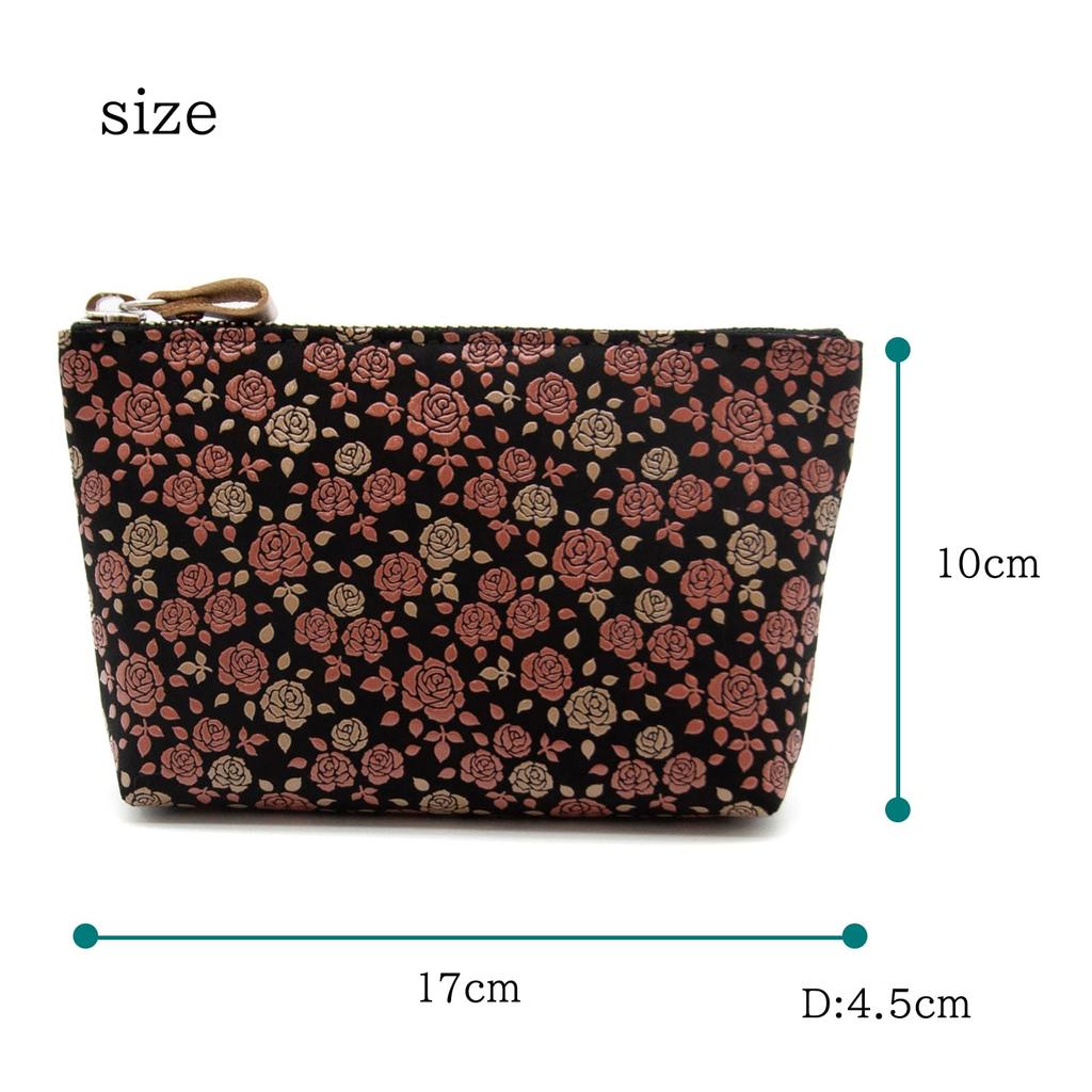 Inden Kaguwa Rose Traditional Koshu Inden Deer Original Brand Inden-ya Pouch, Design, Craft, Leather, Lacquered, (No. 8408)