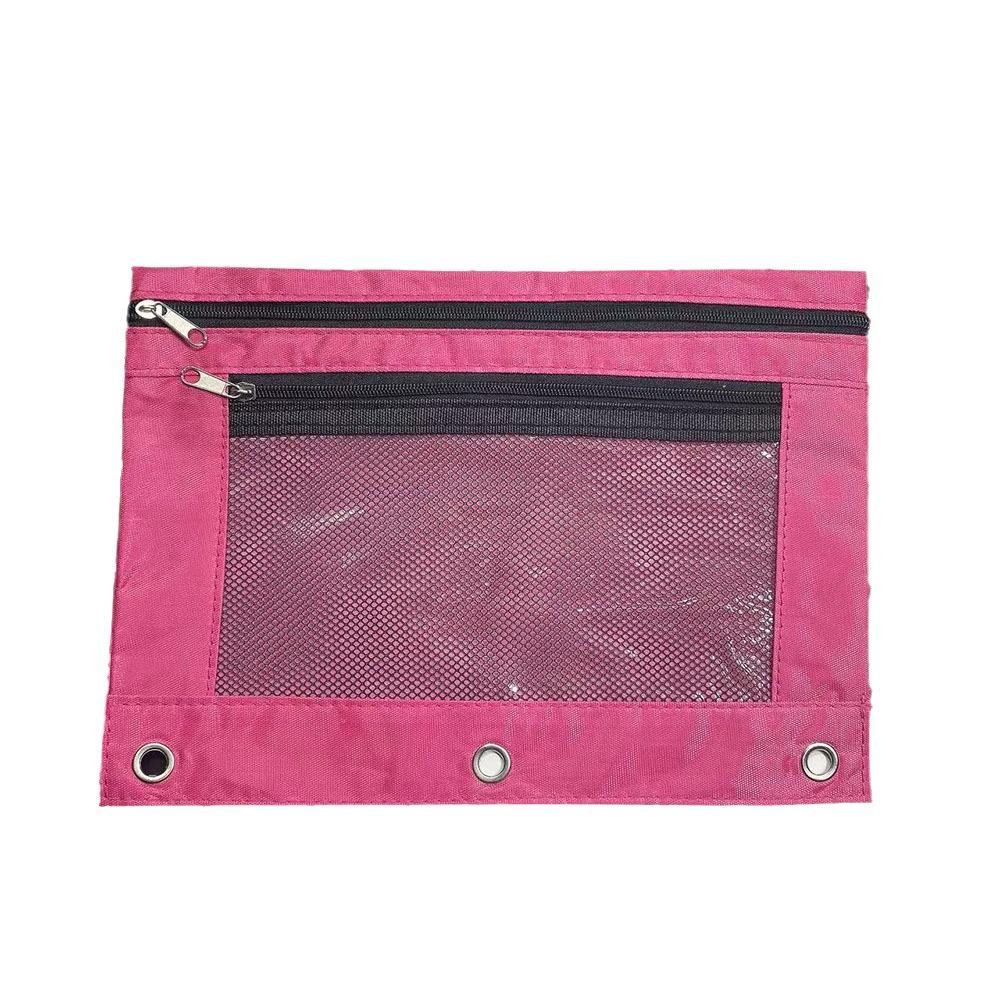 Oxford Cloth Three-Ring Binder & Pencil Case with Double Zippers