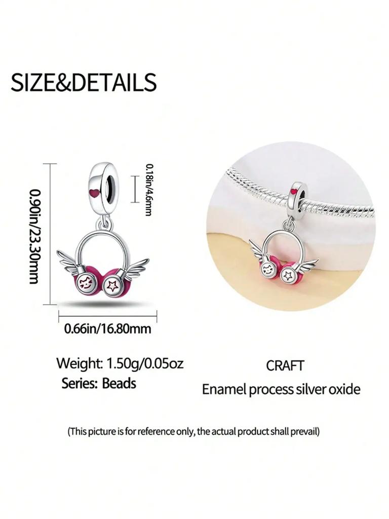 Charm Copper Colors Music Cat Earphones Harp Bead For Original Bracelet Diy Beads Charms Jewellery Making Gift For Women Styfne