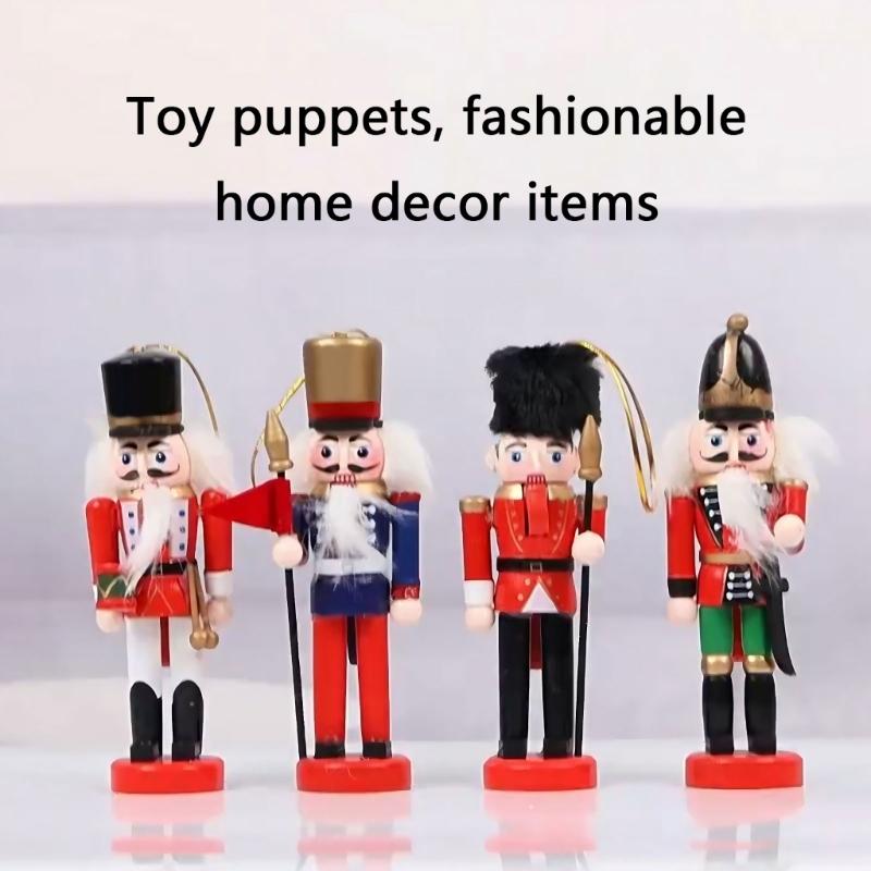 6Pcs 12CM Unpainted Wooden Nutcrackers Handcrafted Home Decors DIY Craft Project For Christmas Holiday Family Activity