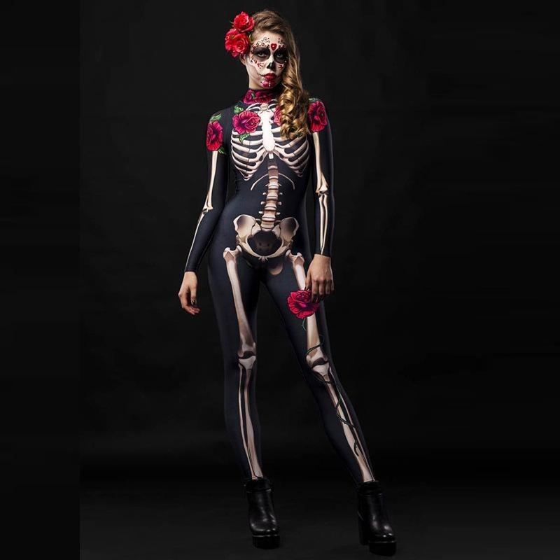 Halloween Costume Party Dress Up Gothic Male Female Skull Skeleton Horror Ghoul D Digital