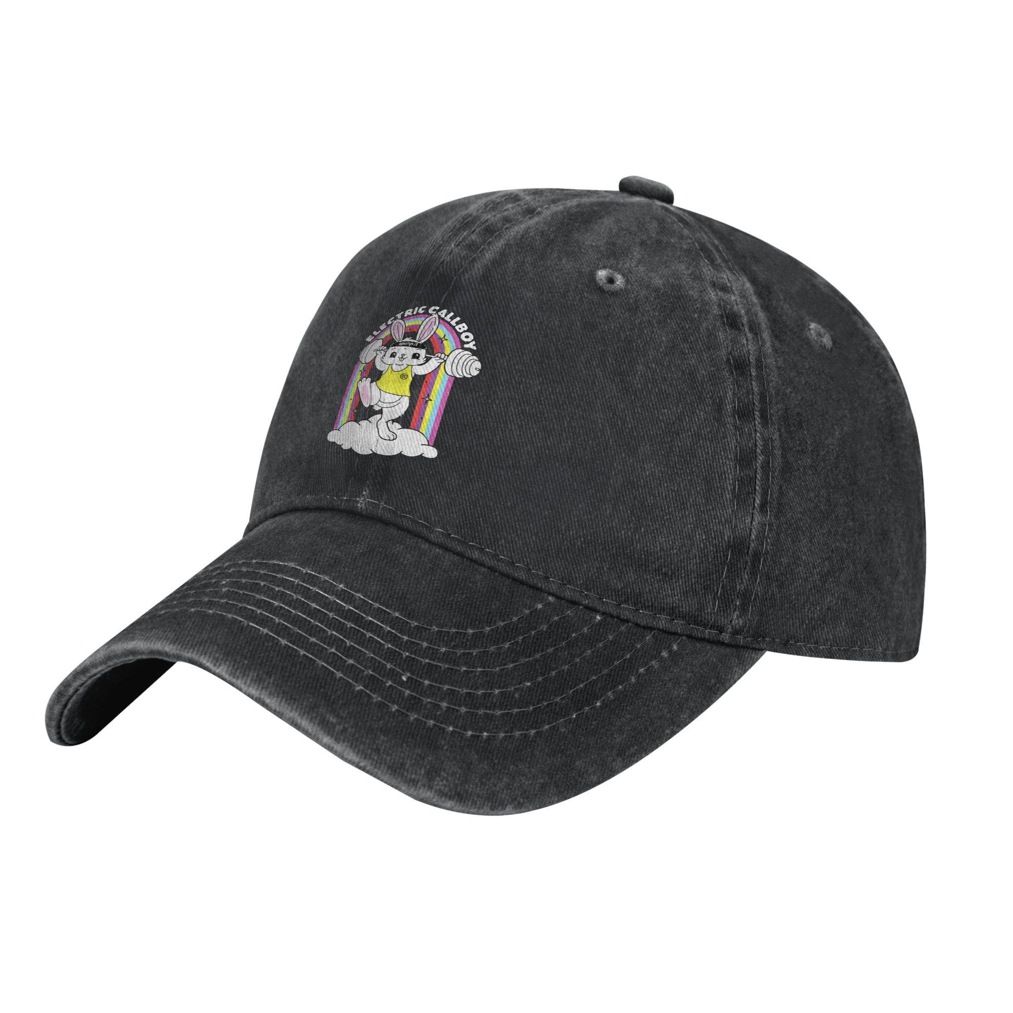 

Classic Electric Callboy Space Bunny Baseball Cap Unisex Distressed Cotton Headwear Outdoor Activities Gift Hats Cap One Size