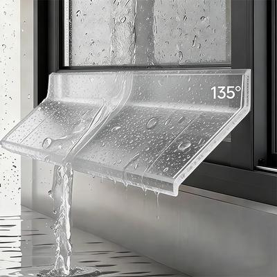 1PC Transparent Waterproof Sealing Strip Window Water Blocking Bar Self Adhesive Door Window Edge Sealing Balcony WaterDeflector