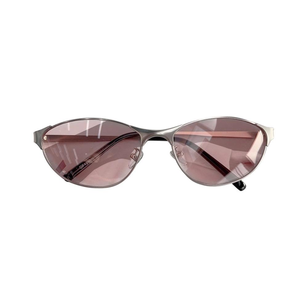 

Concave Design Cat Eye Sunglasses Steampunk Style Photography Glasses Metal Frame Sunglasses Personalized Design срібні рожевого кольору