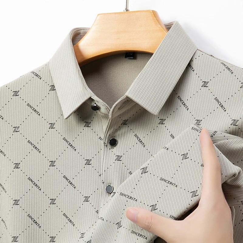 

Новая мужская рубашка с длинным рукавом в стиле business casual с нашивкой, однотонная рубашка поло, модный дышащий удобный универсальный топ L бежевый