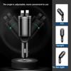 Cargador de coche retráctil con carga rápida, adaptador de 120W con doble cable para dispositivos