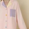 Pigiama da Donna Color Caramella Dolce Autunno Inverno Velluto Caldo Indumenti da Notte Casual per la Casa Manica Lunga Pigiama in Velour