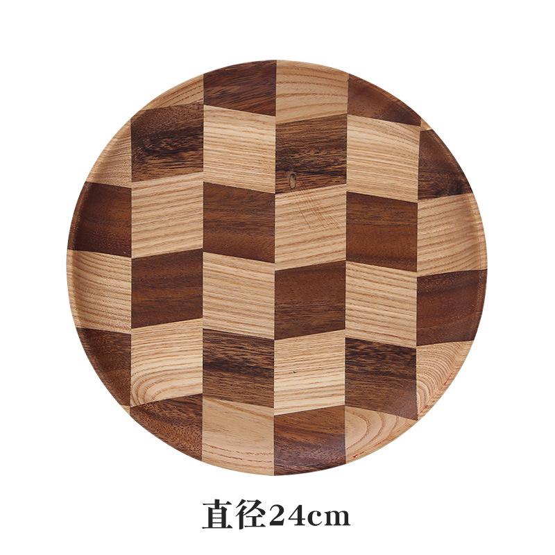 

Креативный деревянный поддон, круглая обеденная тарелка, бытовое использование, фруктовый торт, десертная тарелка, деревянная тарелка, украшения, подносы для блюд, декоративные