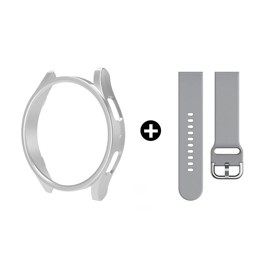 Strap+Case for Samsung Galaxy Watch 4/5/6/7 40mm 44mm PC Hollow Frosted Protector Bumper Cover Original Silicone Band