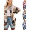 New New Plaid Shirt Single Brewed Jacket Women Woolen Coat