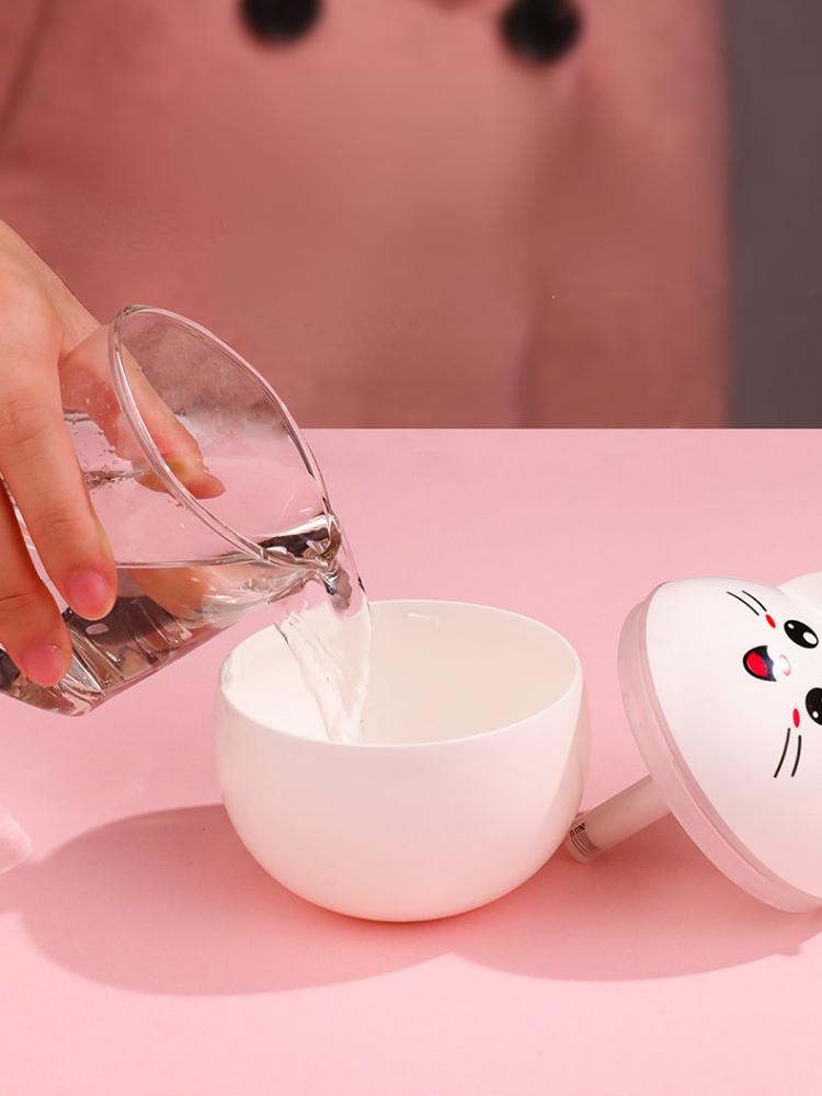 300ml Mini Lucky Cat USB zvlhčovač vzduchu Ultrazvukový Aroma Difuzér Výrobník mlhy s LED světly Přenosná čistička vzduchu do auta