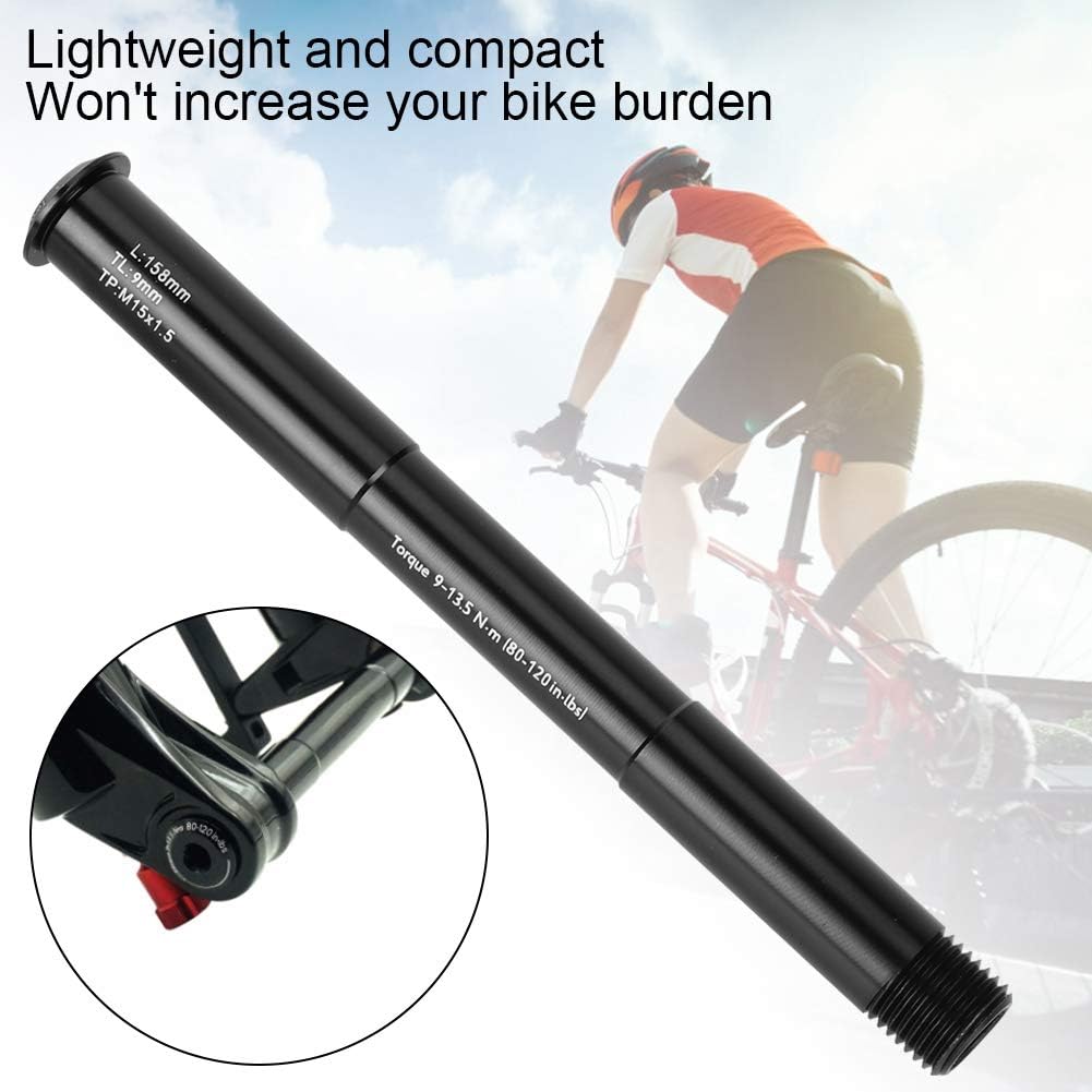 Front Fork Axle, 100 * 15mm/110 * 15mm Aluminium Alloy Front Wheel Axle Quick Release Fork Mount Thru Axle Fork Shaft Boost for RockShox(15X110MM)