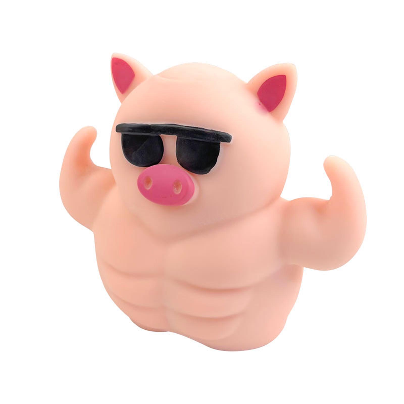 

Розовая игрушка-фиджест в форме мускулистой свиньи, медленно поднимающаяся антистрессовая игрушка, игрушка для снятия стресса для детей на Новый год и день рождения L