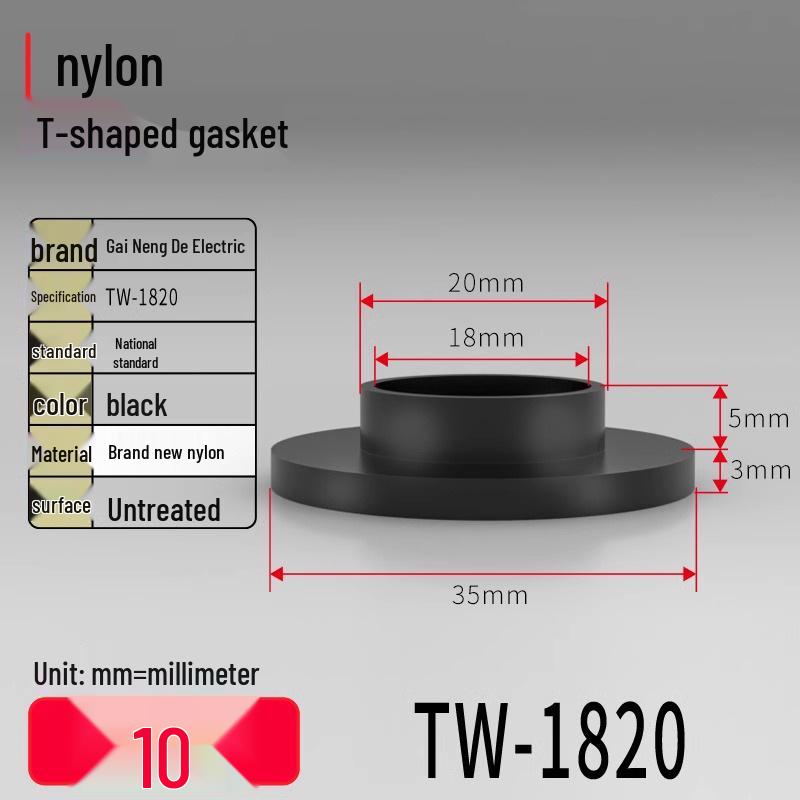 T-förmiger Nylon-Kunststoff-Dichtungsring und Schraubwellenhülse (Für dich: M2-M35)