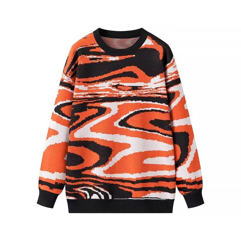 Zab Autumn New Women's Clothing Fashion Style French Style Design Fashion All-Match Zebra Pattern Loose Pullover
