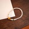 New Chinese Style Freshwater Pearl & Agate Beaded Bracelet - Luxury Women's Non-Fading Jewelry