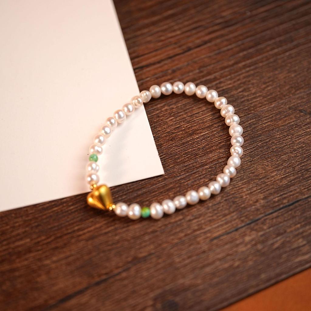 New Chinese Style Freshwater Pearl & Agate Beaded Bracelet - Luxury Women's Non-Fading Jewelry