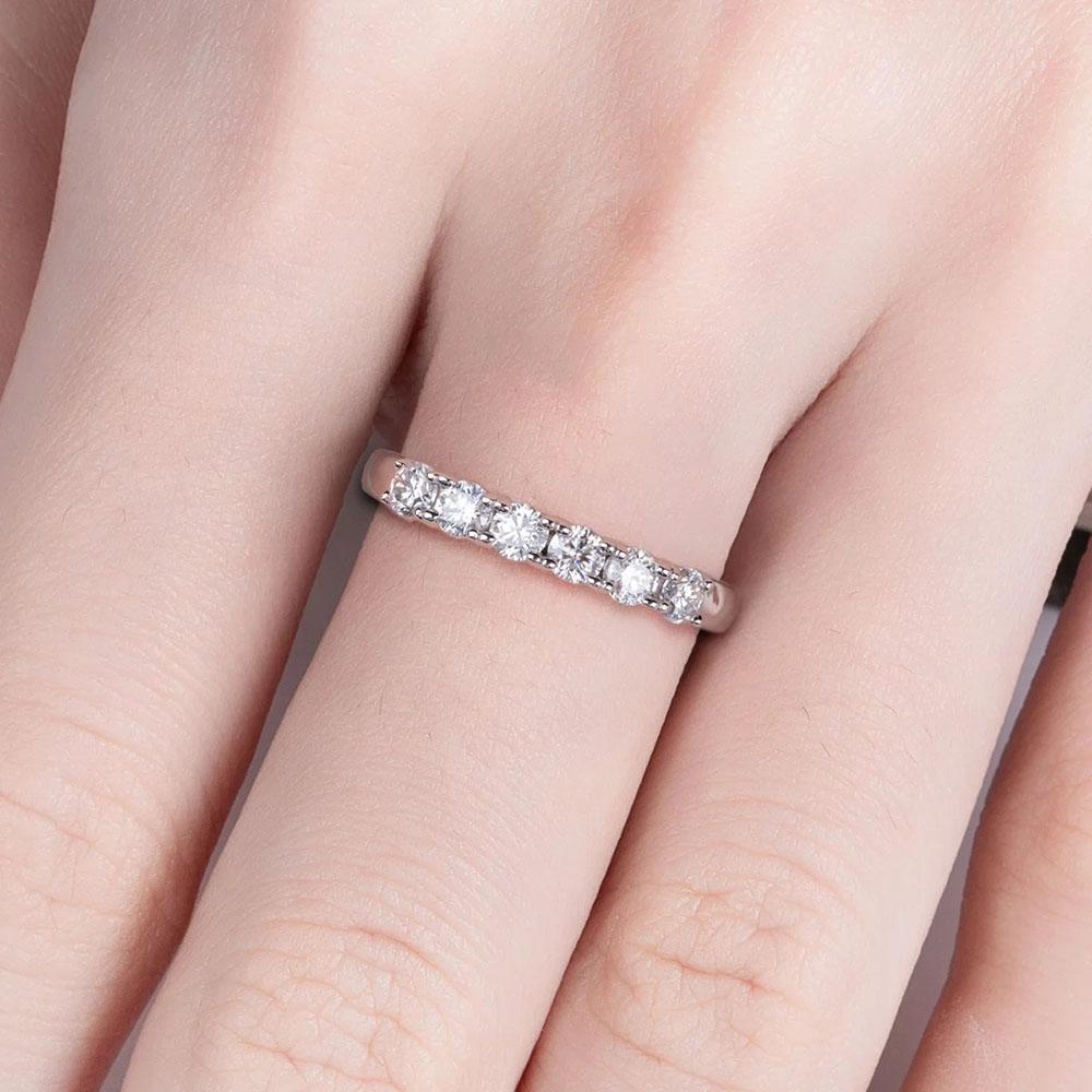 5pcs Moissanite Rings For Women 925 Silver Personalized Ring Wedding Plated 18k White Yellow Golden Woman Designe Jewelry Gifts