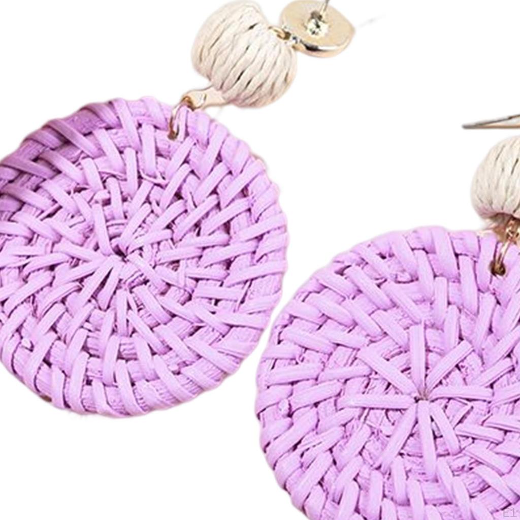 Boho Chic Rattan Earrings with Tassel Detail
