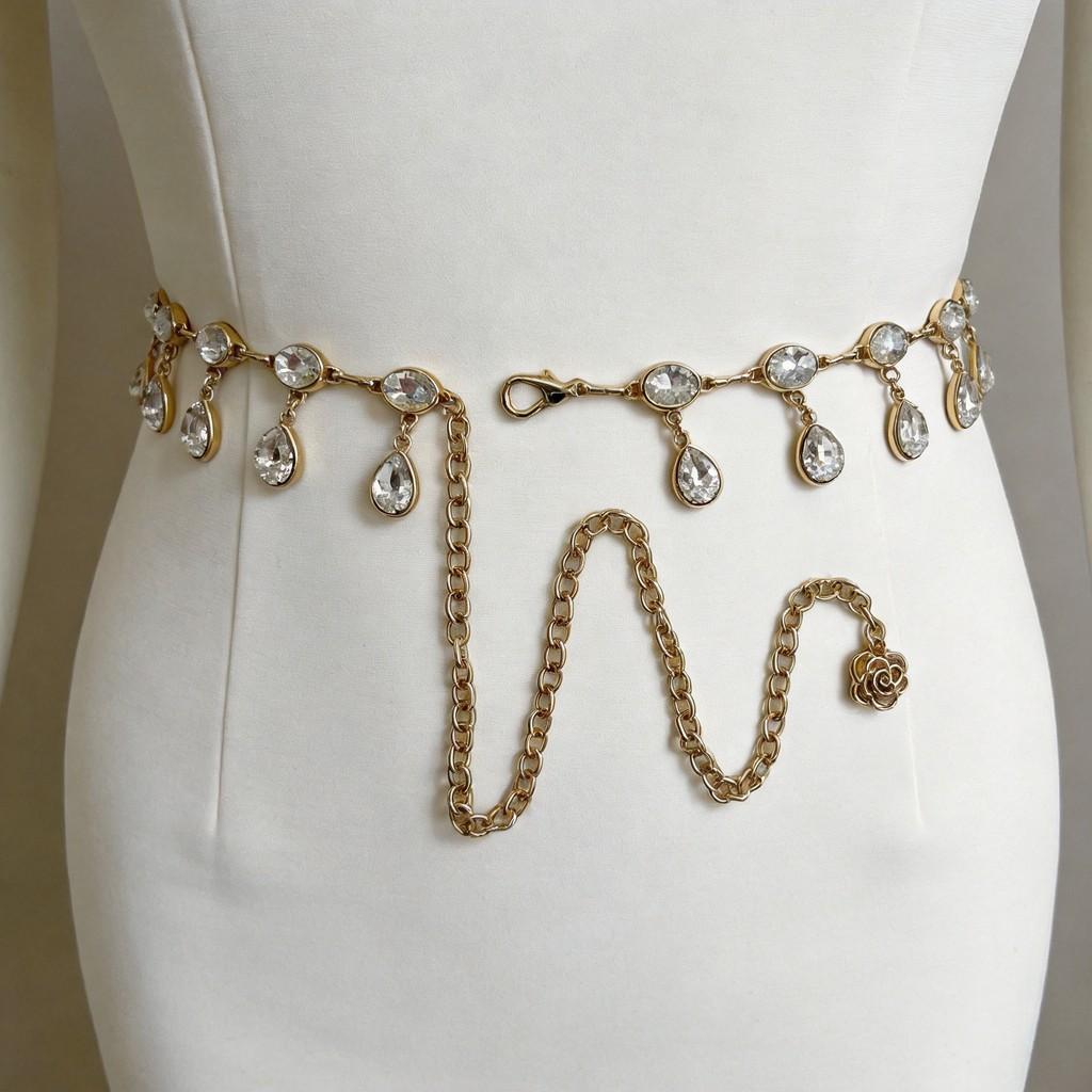Water Drop Water Waist Chain Jewelry With Tassel For Women Summer Fashion Accessory