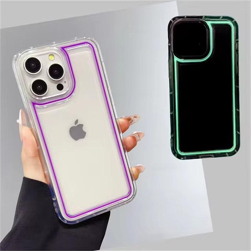 Luxury Luminous Clear Night Light Phone Case For iPhone 11 12 13