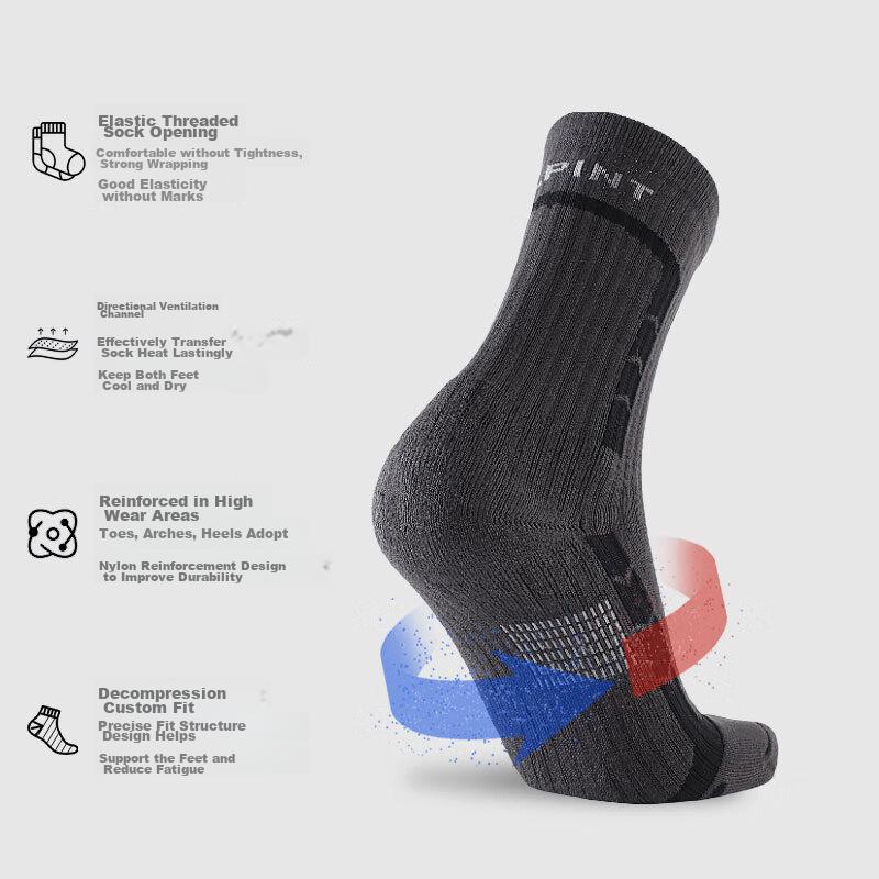 ALPINT MOUNTAIN Men's Professional Hiking Socks, CoolMax High-Top Quick-Dry Breathable Sports Socks for Outdoor Trekking