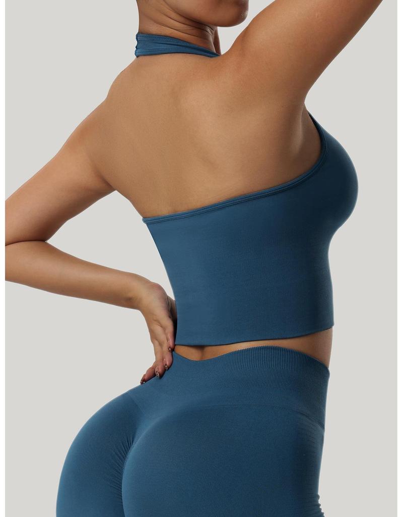 Women's High-Impact Seamless Halter Neck Sports Bra