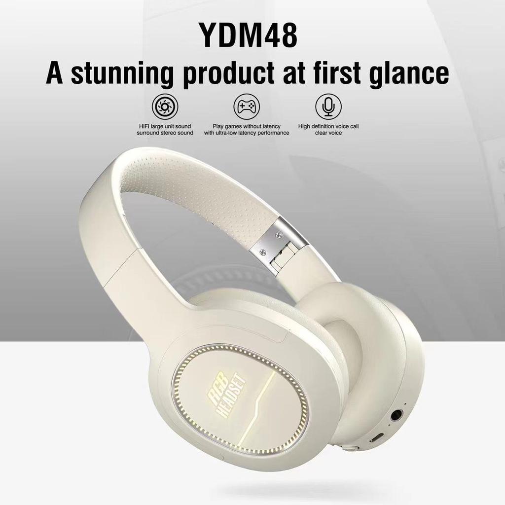 Luminous Bluetooth Wireless Headphones with Silicone Headband YDM48RGB, featuring Long Battery Life.