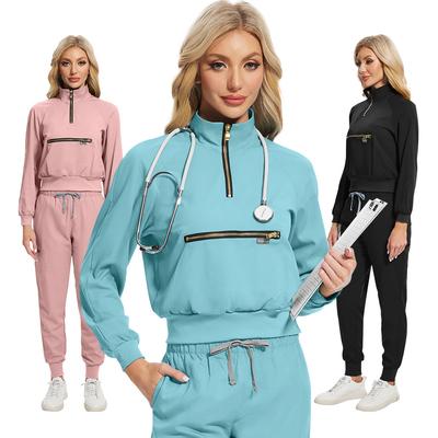 Spring Autumn Hospital Jacket Surgery Pants Long Sleeve Jogging Suits Medical Uniforms Women Scrubs Set Nurses Accessories Beauty Workwear