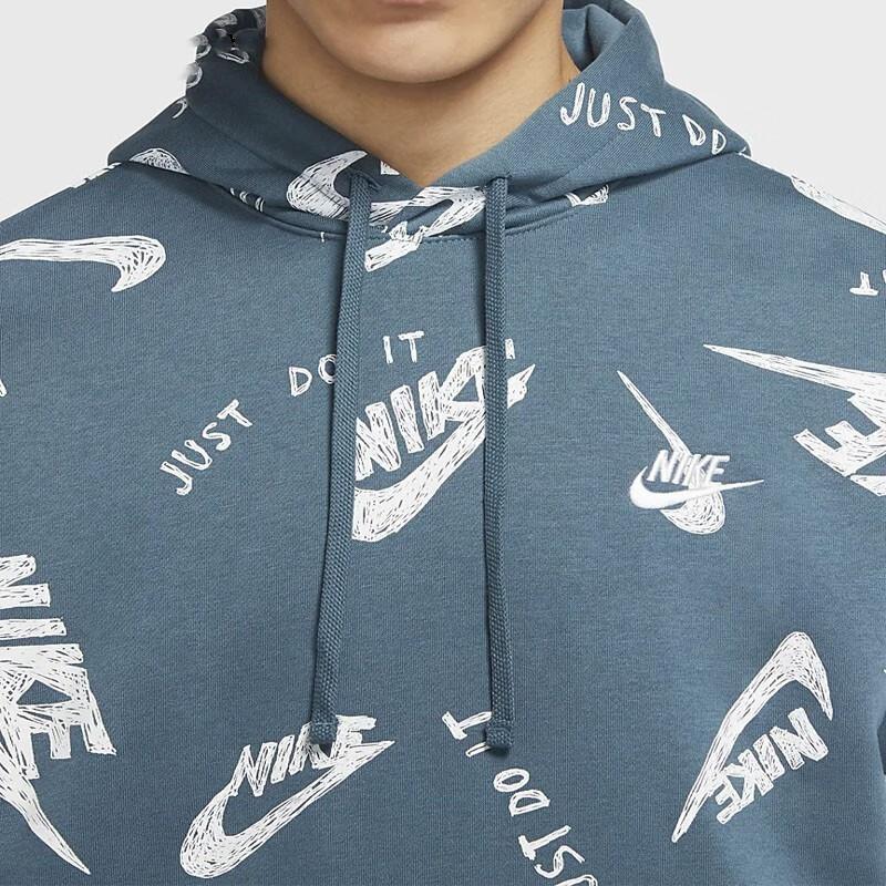 Nike Sportswear Club Pullover Hoodie Men Tops Grey Green CU4342-058