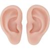 Silicone Ear Model, Flexible Left and Right Model for Ear Piercing, Silicone Body Parts, Silicone Ear Mould (Dark Skin Colour)