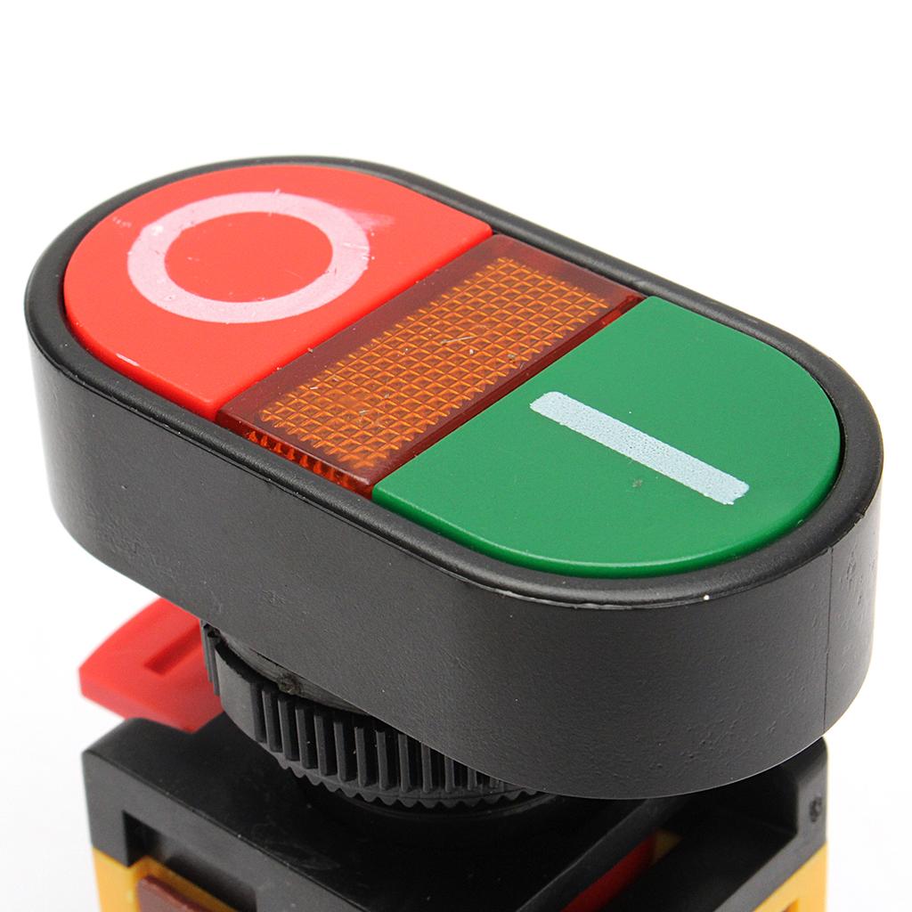 1pcs Red Green Power ON/OFF Start Stop Push Button Lighted Indicator Momentary Switch Home Tools
