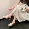Französische Feen-Netz-Spitz zulaufende Schnür-Stiletto-Sandalen für Damen - Sommer 2026 Edition