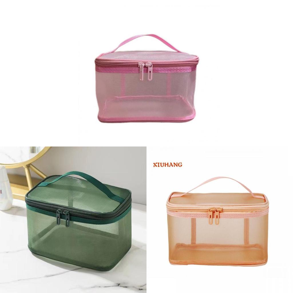 Travel Makeup Storage Bag With Mesh Nylon Large Capacity Perfect For Bathroom And Bedroom