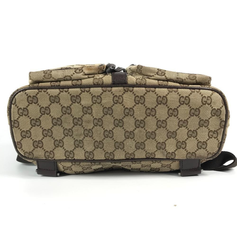 GUCCI 114552 GG logo backpack Bag Backpack GGCanvas/Leather Beige/Dark brown