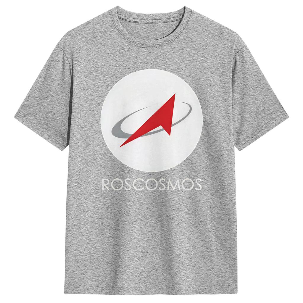Roscosmos Logo 2026 Unisexs T Shirt Unique Tees Short Sleeve Crewneck TShirts 100 Cotton Gift Idea Clothing