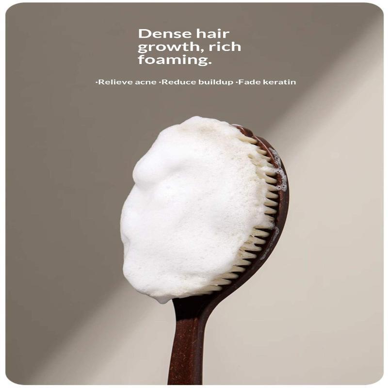 Natural Boar Bristle Coconut Fiber Long Handle Bath Brush Deep Cleansing For Daily Shower Exfoliating Skin Care