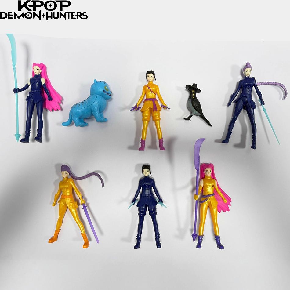 8 Stück/Set Kpop Dämonenjäger Actionfigur Spielzeug Derpys Tiger Rumi Mira Zoey Sussy Figur Puppe für Fans Geschenk