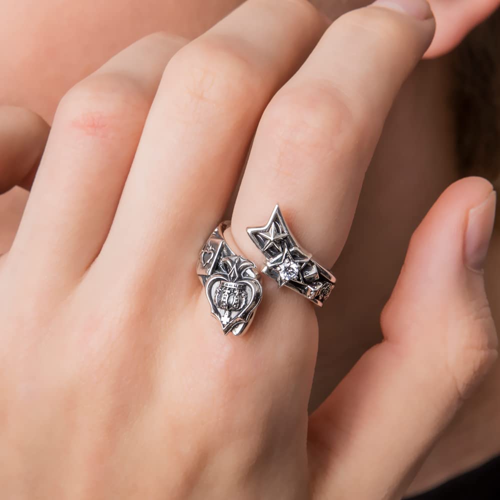 Artemis Kings Spade One Size Fits Silver Brand Silver 925 Ring, All, AKR0062, Men's Accessory, Jewelry, Ring,
