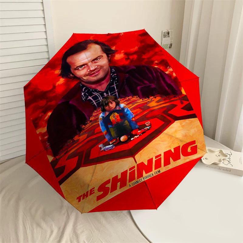 

1pc The Shining Stanley Kubrick Automatic Open/Close Umbrella Compact Folding Umbrella with 8-Rib Shaft lightweight esign, for Women/Men1232A