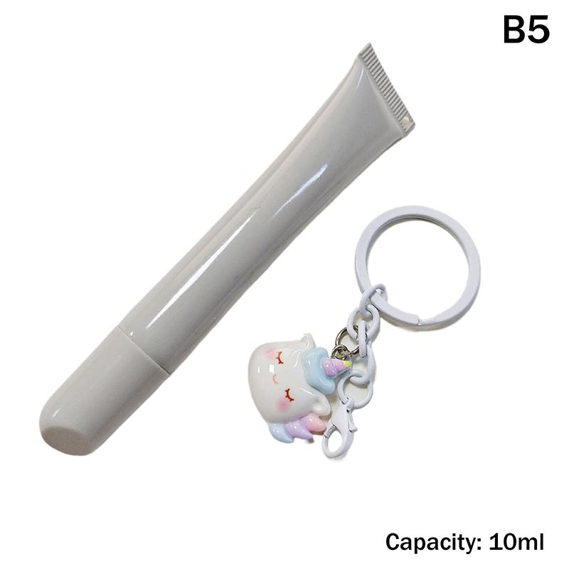 

10/15ml Empty Lipstick Tube With Keychain Pendant Squeeze Sub-Bottling Refillable Liquid Container Bottle Lipgloss Sample Bottle