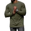 Autumn Winter Tops Fashion Men's T-shirt Long Sleeved Casual Round Neck Solid Color Top Base T-shirt
