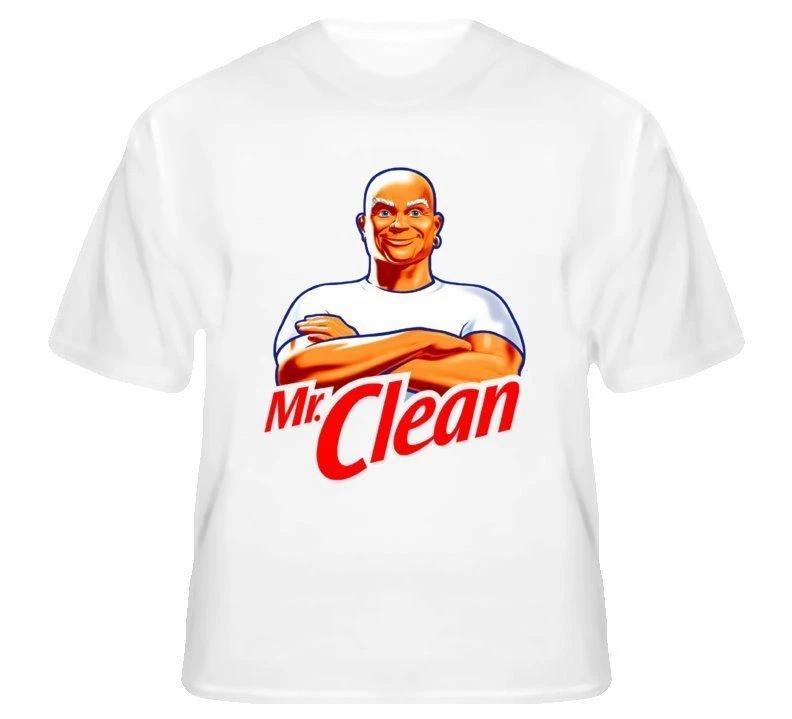 

Mr. Clean Logo Retro Funny Costume T-shirt T-shirt tee printing design L