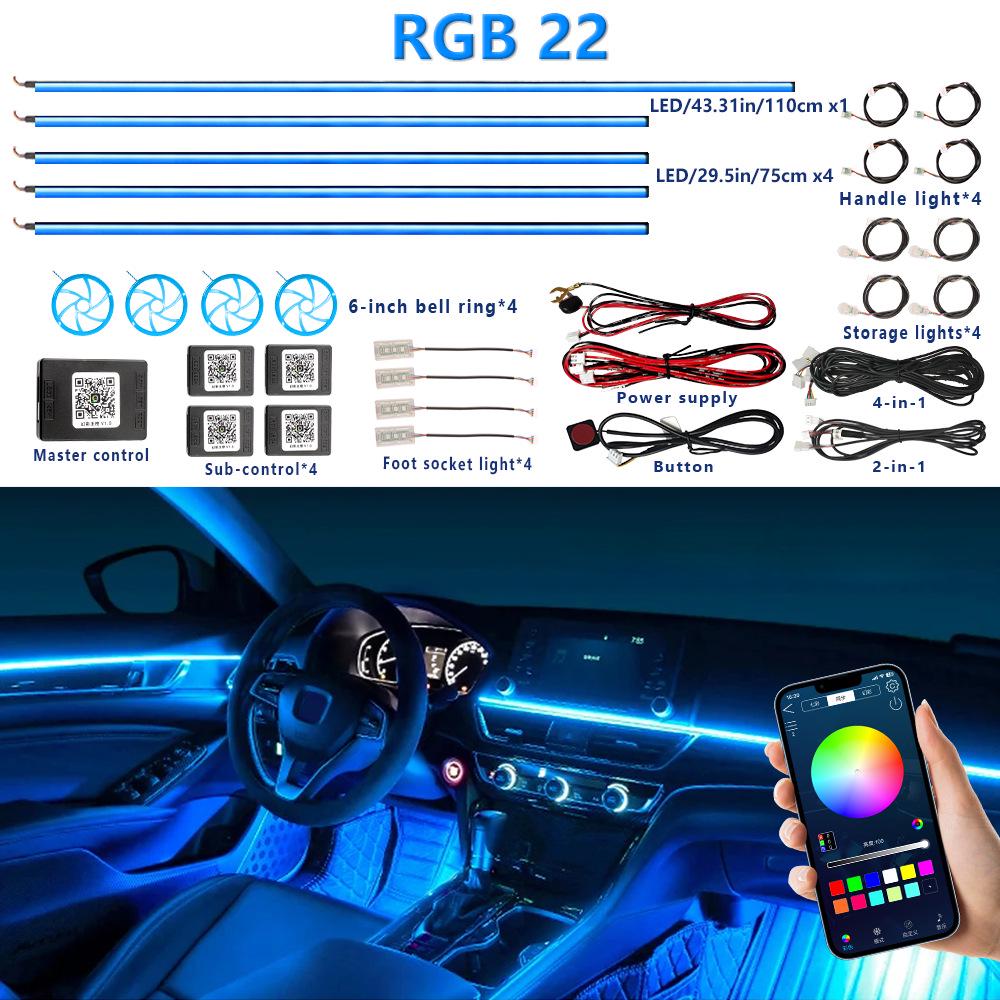APP-Controlled RGB LED Interior Ambient Lights for 2022-2025 GMC Yukon